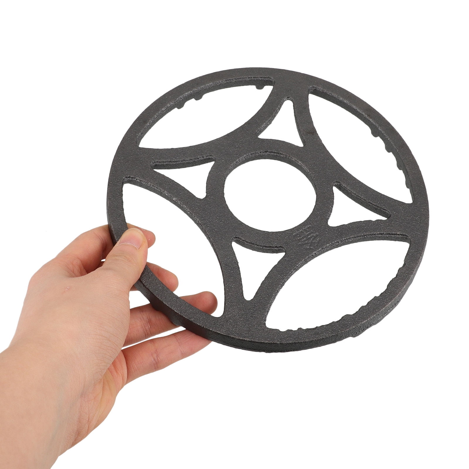 Hemoton Work Ring For Gas Stove Flat Work Burner Ring Stand Nonslip Gas Ring Reducer Heavy Duty Cast Iron Gas Burner Rack for Hot Pots Pans 17.5cm