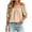 Khaki, variant on Hurxie Womens Tops Off The Shoulder Blouses for Women Dressy Casual Cute Puff Sleeve T Shirts Fashion Sky Blue,L