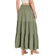 thumbnail image 3 of Women's Tiered Layered Smock High Stretch A-Line Flowy Long Maxi Skirt with Pockets, 3 of 8