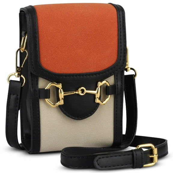 Small Crossbody Cellphone Bag, Leather Cell Phone Shoulder Purse with Adjustable Strap Fits for iPhone 13 12 Pro Max, Samsung S21 S20