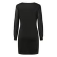 thumbnail image 6 of Elegant Dresses for Women Holiday Party Dresses for Women Shiny Mesh Stitching Black V Neck Mini Dress Long Sleeve Mesh Body Slim Dress, 6 of 8