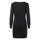 thumbnail image 5 of Minivestido de malla brillante para mujer: manga larga, cuello en V, corte ajustado, poliéster ajustado para todas las ocasiones, tallas US/UK/EU S-XXL., 5 of 7