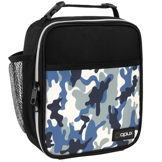 Lonchera opux Premium Aislada Camuflaje Azul para Niños y Adultos