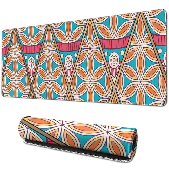 Ornate Office Luxury: Vintage Mandala Mouse Pad by Amcove - Non-Slip Rubber Base, Perfect for Work (31.5x11.8 Inch)