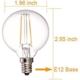 thumbnail image 2 of GFDYREE LED Vintage Edison Bulb, Dimmable, G16.5 2W (20W Equivalent), LED Filament Bulb, 200 Lumen, 2700K (Warm White), Medium Base E12, CRI 85+, 110-120v, UL-Listed (6 Pack) (E12 Base, 2 Wa, 2 of 5