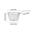 thumbnail image 2 of Frying Filter Basket Stainless Steel Frying Basket Kitchen Round Fryer Wire Mesh with Handle Wire Colander Mesh, 2 of 7