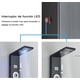 thumbnail image 3 of Rozin Panel de ducha columna de ducha de hidromasaje negro para baño con cabezal de ducha LED sistema de ducha de salida de agua multifunción de acero inoxidable Rozin 99D-HFT8029, 3 of 6