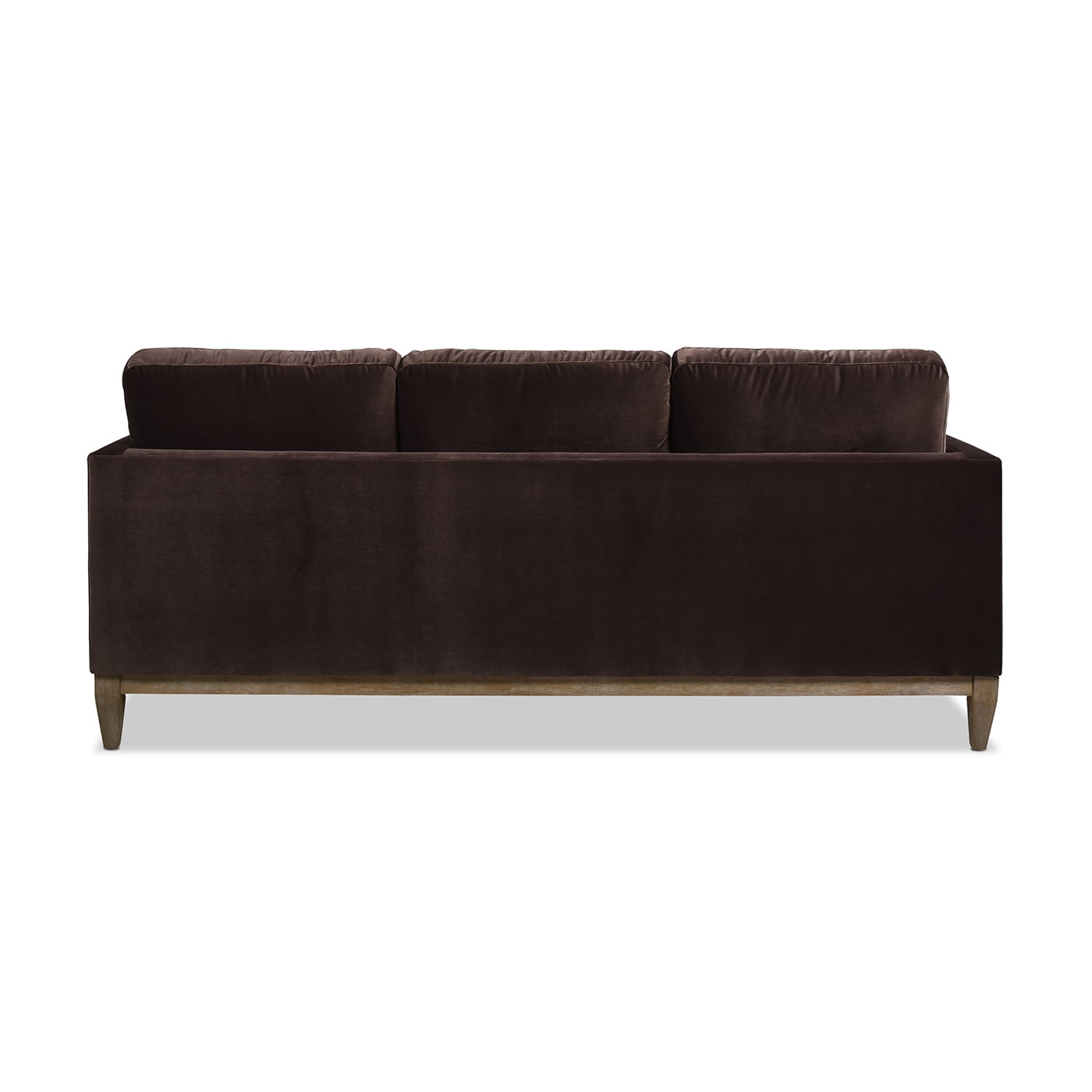 Jennifer Taylor Home Knox 84" Modern Farmhouse Performance Velvet Living Room Sofa Couch in Deep Brown