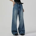 thumbnail image 6 of Denim Jeans For Women Wide Leg Jeans Low Waist Baggy Jeans For Women Loose Boyfriends Jeans Denim Pants Y2k Navy XXL, 6 of 7