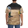 thumbnail image 3 of Lsque Pikmin print Men's Cuban Collar Short Sleeve Shirt Summer Beachwear Casual Button Down Fashionable Vacation Leisure Shirt-Large, 3 of 7