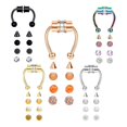 thumbnail image 4 of facefd Magnetic Fake Septum Nose Rings Hoop Horseshoe for Women Bright 5 Mix, 4 of 9