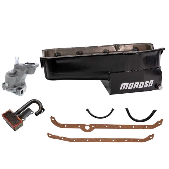 Moroso Oil Pan w/High Volume Oil Pump/Pickup Kit, 80-85 SB Chevy