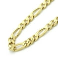 thumbnail image 2 of 14K Yellow Gold Chain 5.5mm Concaved White Pave Figaro Chain Necklace (18, 20, 22, 24, 26 Inches), 2 of 3