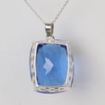 thumbnail image 3 of GEMHUB 35.00 Gram Blue Topaz Gemstone Pendant Cushion Shape Fine 925 Sterling Silver Pendant For Birthstone for Women, Unique Fashion Delicate Jewelry Birthday Gifts, 3 of 4
