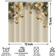 thumbnail image 6 of Christmas Shower Curtain for Bathroom 72x72inches Gold Pearls Snowflakes X-mas New Year Decor Shower Curtain Set with Hooks Green Leaves Waterproof Fabric Shower Curtain, 6 of 6