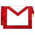 thumbnail image 4 of Scottish Rite Apron - White with Red Moire Ribbon and Gold-Plated Snake Fitting, 4 of 5