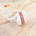 thumbnail image 2 of Signet Orange Sponge Coral and Sterling Silver Circle Ring, 2 of 3