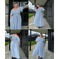 thumbnail image 3 of CASSIE LIZ Plus Size Womens Dresses 2X Square Neck Plaid Maxi Dress Curvy Silhouette with Pockets Summer Spring Party Beach Holiday Dress 2XL 18W 20W, 3 of 10