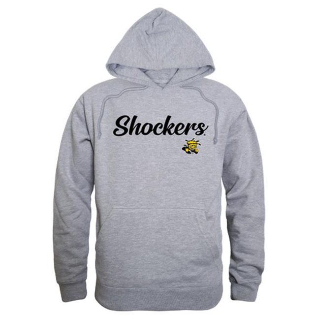 W Republic 558-158-HGY-03 Men Wichita State Shockers Script Hoodie, Heather Grey - Large