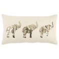 thumbnail image 1 of HomeRoots 403266 Natural & Gold Sequined Elephant Trio Lumbar Pillow, 1 of 1