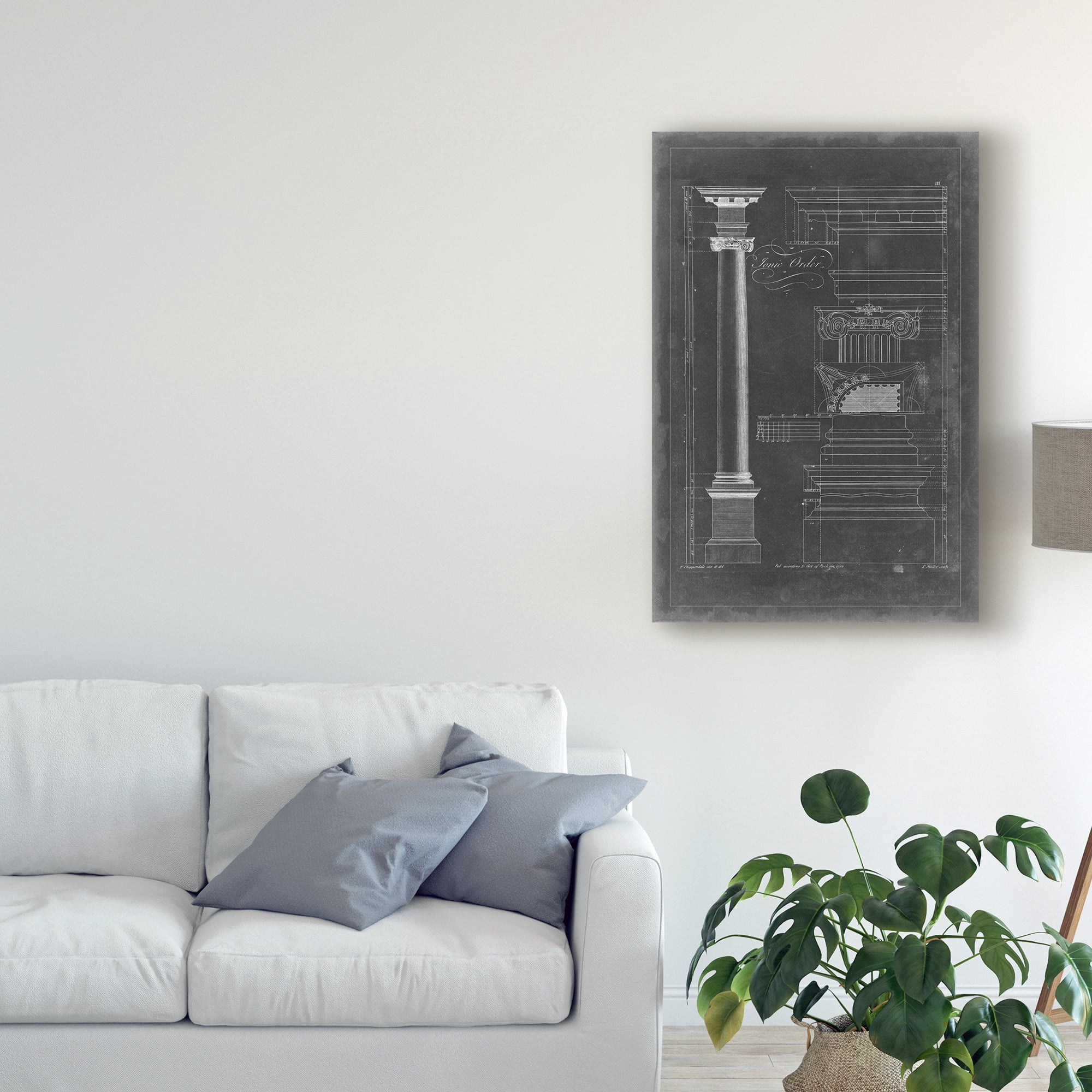 Trademark Fine Art 'Ionic Order Blueprint' Canvas Art by Thomas Chippendale