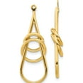 thumbnail image 1 of 14K Yellow Gold Polished Fancy Teardrop Earring Jackets (39 X 11) Made In United States y822j, 1 of 5
