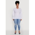 thumbnail image 3 of Womens Plus Size Basic Long Sleeve Crew Neck T-Shirt, 3 of 5