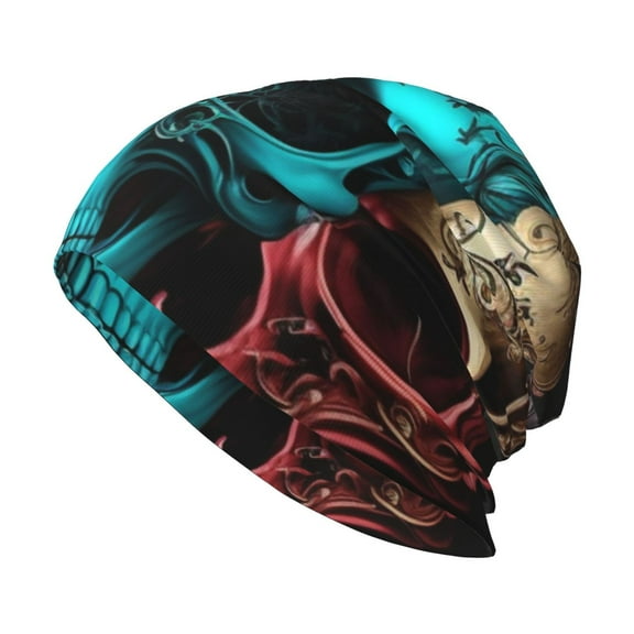 Skull Beanie Cap Slouchy Knit Hat Headwear Warm for Men Women , Cool Skulls Gothic Day Of The Dead