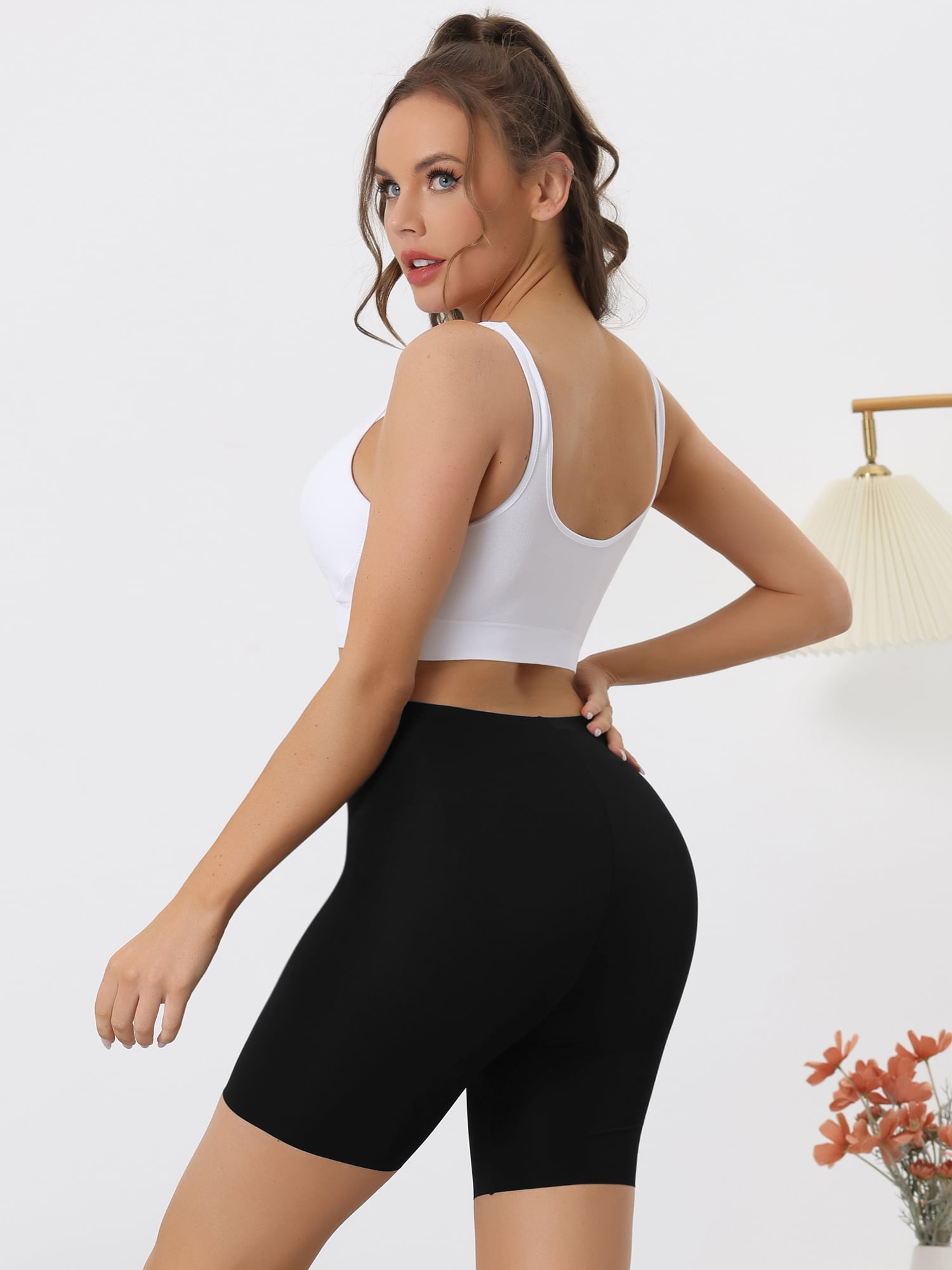 Unique Bargains Women's Tummy Control Shapewear Panties Shorts Boyshorts Shaper Medium Black