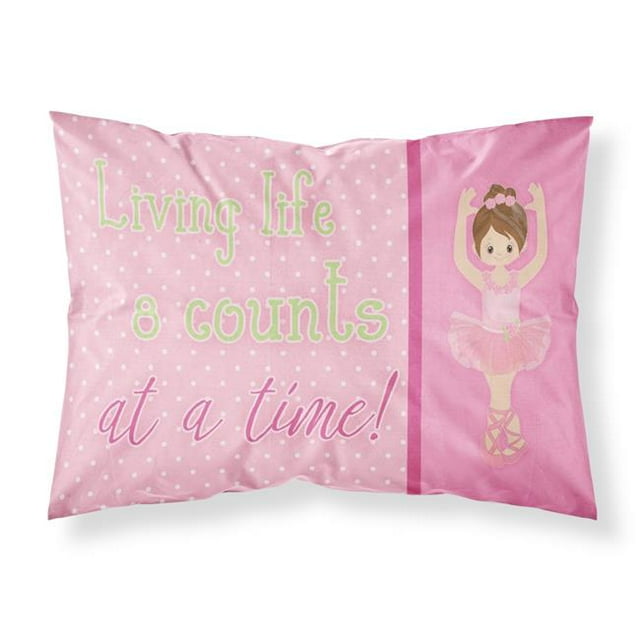 Carolines Treasures BB5396PILLOWCASE Ballet in 8 Counts Brunette Fabric Standard Pillowcase
