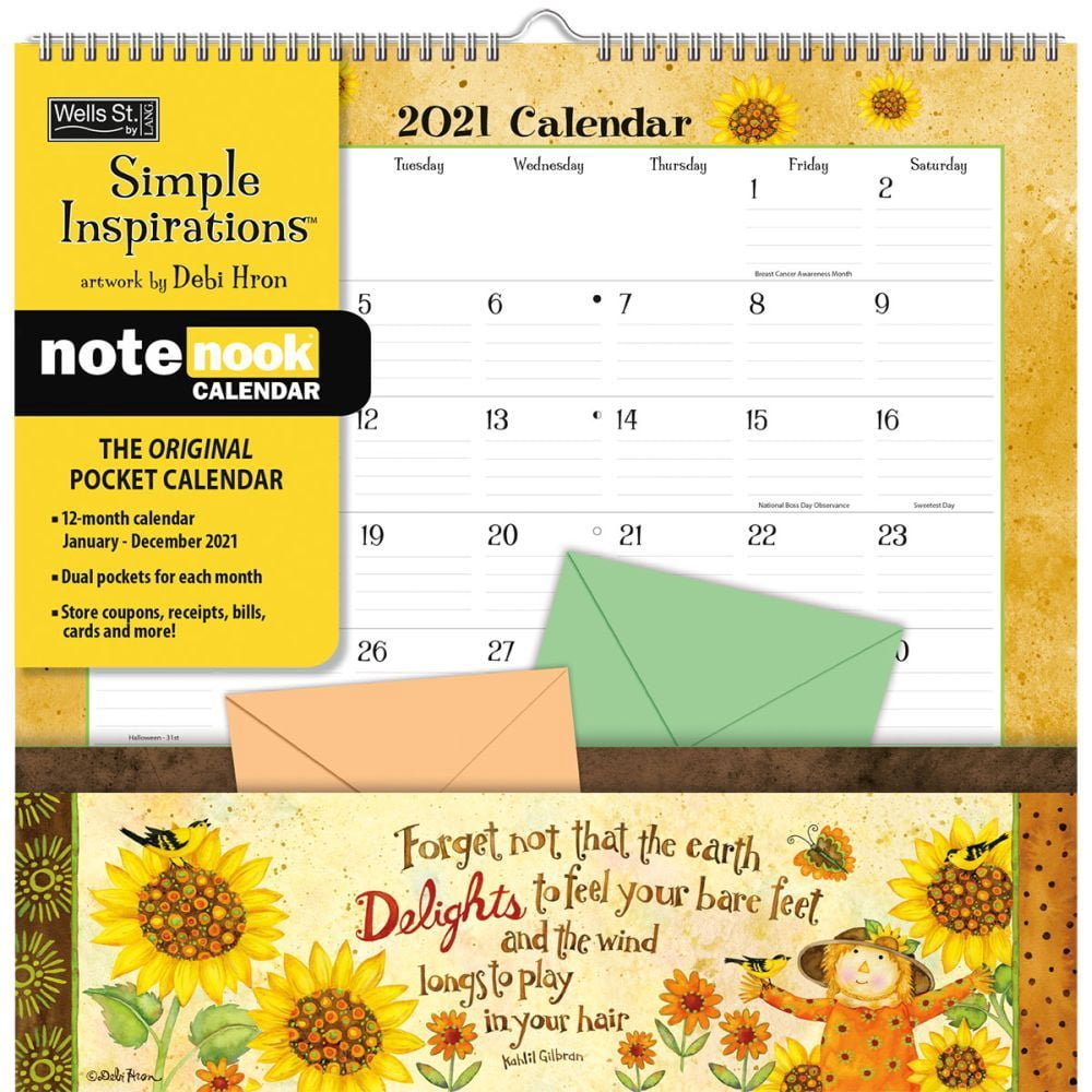 Simple Inspirations Note Nook Pocket Wall Calendar by Debi Hron