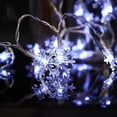 thumbnail image 2 of RV Led copo de nieve luces solares guirnalda Navidad lámpara decorativa copo de nieve estrella luz pequeña lámpara colorida 12m 100 luces brillar  Electrónica, 2 of 5