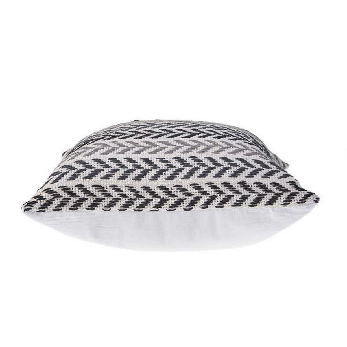 LR Home Ariya Gray/Black Chevron Cotton Adult Decorative Throw Pillow Cover