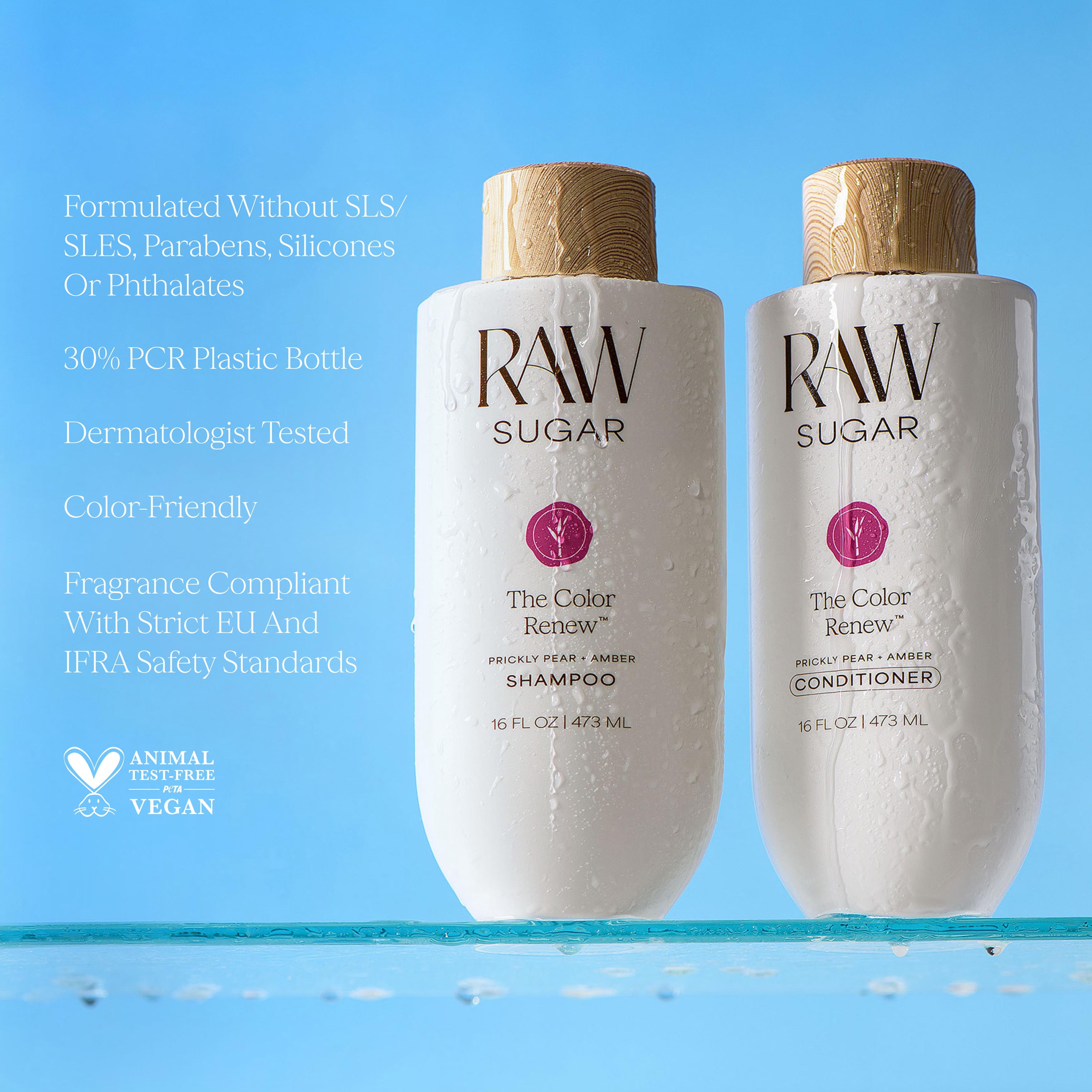 Raw Sugar The Color Renew Shampoo, Prickly Pear + Amber, 16 fl oz