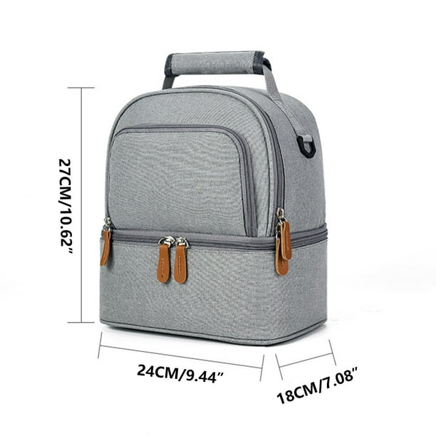 aoksee School Supplies Clearance Double Layered Lunch Bag With Large Capacity Outdoor Picnic Bag Single Shoulder Crossbody Insulated Lunch Box Bag