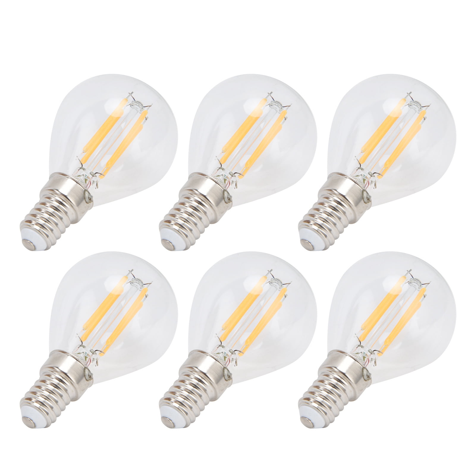 LHCER E12 Bulb,6PCS E12 LED Globe Bulbs 4W G45 Vintage Filament Lamp Clear Glass Bulb Warm Light Home Decor 110V,LED Bulb