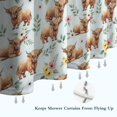 thumbnail image 6 of Blue Highland Cow Flower Leaf Pattern Shower Curtain 72"x84" ,Bathroom Decorative Shower Curtains Set with 12 Hooks,Modern Waterproof Washable Shower Curtain, 6 of 6