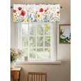 thumbnail image 2 of Sunflower Watercolor Red Wildflower Leaves Valances Curtain Kitchen Rod Pocket Short Panels Window Treatment Topper Curtains for Living Bedroom 1 Panel 42x18 inch, 2 of 9