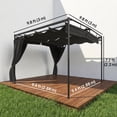 thumbnail image 3 of Outsunny Auvent de Pergola Rétractable 10 Pieds x 10 Pieds, Pergola d'Extérieur avec Rideau, 3 of 10