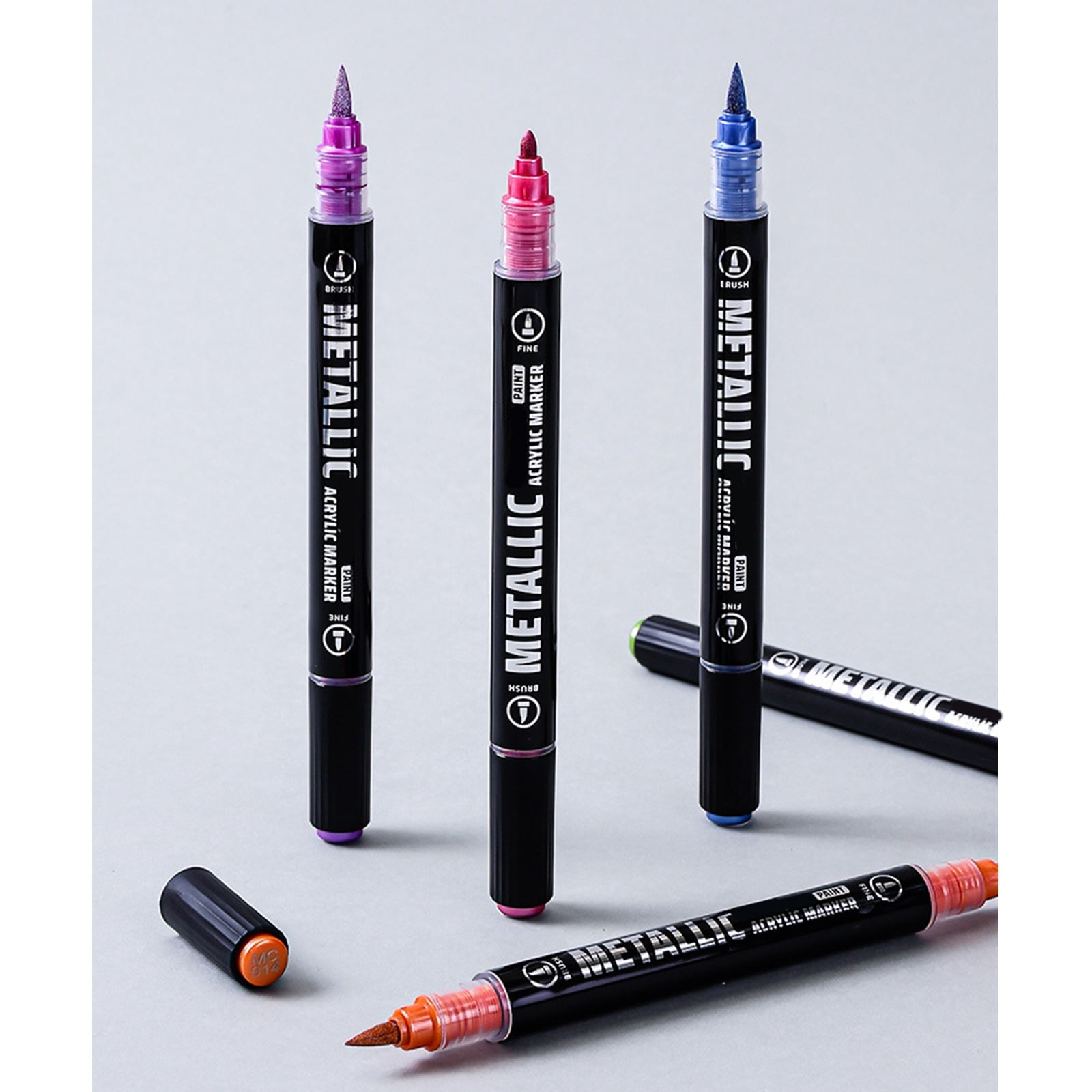 Double Headed Liquid Acrylic Paint Pen Quick Dry Metallic Acrylic Marker for Drawing Scrapbooking Card Making Journaling