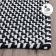 thumbnail image 2 of FH Home Machine Washable Area Rug - Hand Woven, Stain Resistant, Pet Friendly - Premium Recycled Polyester Yarn - Rope - Bedroom, Living/Dining Room - Asbury - Navy & White - 5 x 8 ft, 2 of 7
