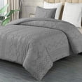 thumbnail image 1 of Juego de Funda Duvet Bluelander para Edredon Individual, Funda para Almohada, Diseño de Líneas, Gris, 1 of 5