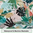 thumbnail image 4 of Tropical Leaves Shower Curtains Colorful Palm Banana Leaf Summer Jungle Style Shower Curtains Bathroom Decor Waterproof Polyester Fabric Sets with 12 Hooks, 72x72 Inch, 4 of 6