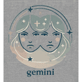 thumbnail image 2 of Gemini Zodiac Sign Adult Heather Gray Crew Neck Short Sleeve Tee-XL, 2 of 4