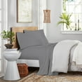 thumbnail image 4 of Purity Home Full Bed Sheet Set - 100% Cotton Percale, 400 Thread Count - Cool, Crisp, Breathable & Durable 4-Piece - Dark Grey, 4 of 9