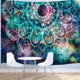 thumbnail image 5 of Tapiz de mandala azul psicodélico bohemio hippie indio para dormitorio, tapiz floral estético para colgar en la pared, arte de pared bohemio, decoración del hogar, 200x150cm, 5 of 5