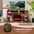 thumbnail image 6 of Giantex 58" Fireplace TV Stand for 65" TV, Media Entertainment Center w/ Electric Fireplace, LED Lights, TV Console Table, Brown, 6 of 7