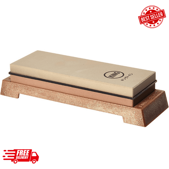 King KW65 Japanese Sharpening Stone Whetstone Combination Grit 1000/6000 Sturdy