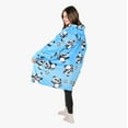 thumbnail image 2 of Tirrinia Wearable Blanket Oversized Hoodie for Adults, Soccer Panda Print Fleece Sweatshirt, as Warm & Funny Gifts for Family & Friend. One Size Fits All, 2 of 3