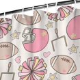 thumbnail image 3 of Pink Football Shower Curtain 36"x72" ,Bathroom Decorative Shower Curtains Set with 12 Hooks,Modern Waterproof Washable Shower Curtain, 3 of 6